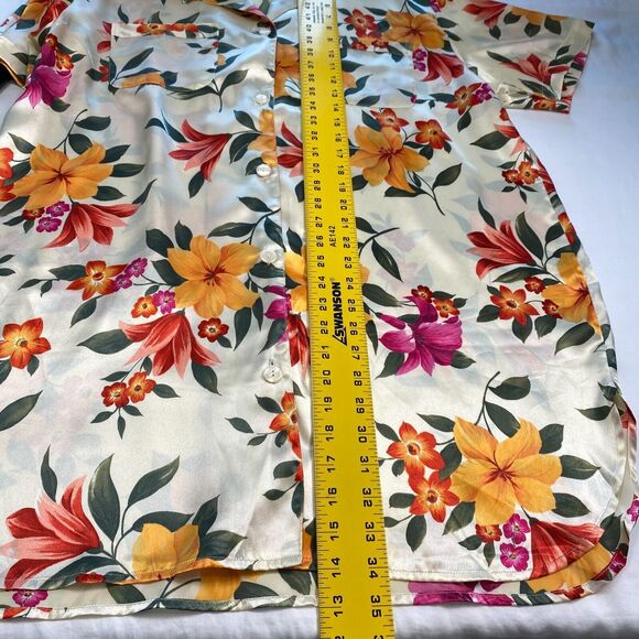 Victorias Secret Robe Chemise Set Womens Large Floral Satin Romantic 2 pc - Picture 14 of 15